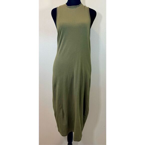 Tobi Army Green Sleeveless Pullover Knit Lightweight Razorback Dress Women's S - Picture 1 of 8